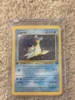 Lapras First Edition Holo Pokemon 10/62 Fossil LP - Image 2