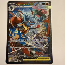 Pokemon Mega Lucario EX 179/132 Me01: Mega Evolution Full Art Holo Rare 340 HP - Image 1