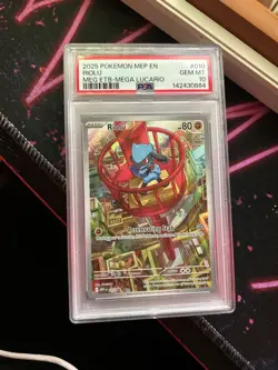 2025 POKEMON MEP EN #010 RIOLU MEG ETB-MEGA LUCARIO PSA 10 - Image 1