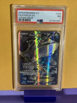 2016 Pokemon XY - Steam Siege #108 Steelix Ex Full Art Holo PSA 7 - Image 1