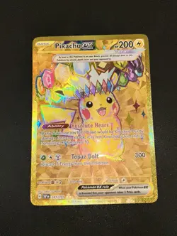 Pokemon Pikachu EX #247/191 English, SV08, Surging Sparks, Hyper Rare, Gold - Image 2