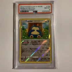 Pokemon Snorlax 158/214 Sm-Unbroken Bonds Reverse Holo Rare 150 HP PSA 8 - Image 1