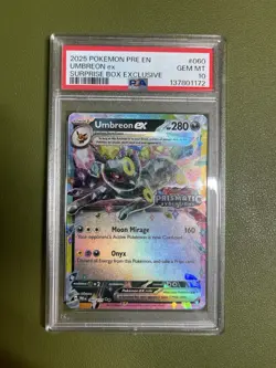 Pokemon 2025 Umbreon ex 060 Surprise Box Prismatic Evolutions GEM MINT PSA 10 - Image 1
