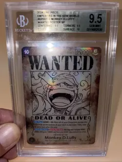 BGS 9.5- Monkey D. Luffy OP05-119 Wanted SP - One Piece OP09 English Emperors - Image 1