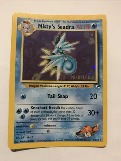 Misty's Seadra PRERELEASE Gym Heroes - Holo Rare 9/132 WOTC Card NM Pokemon TCG - Image 1