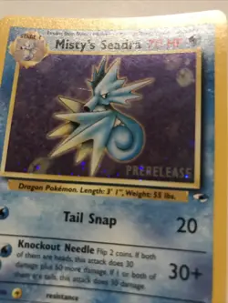 Misty's Seadra PRERELEASE Gym Heroes - Holo Rare 9/132 WOTC Card NM Pokemon TCG - Image 2