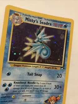 Misty's Seadra PRERELEASE Gym Heroes - Holo Rare 9/132 WOTC Card NM Pokemon TCG - Image 3