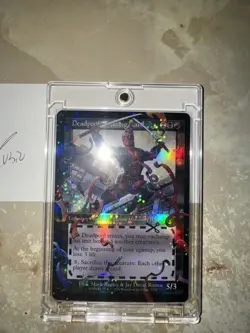 MTG Deadpool, Trading Card Secret Lair Confetti Pool Party Foil Chase Card 7129 - Image 1