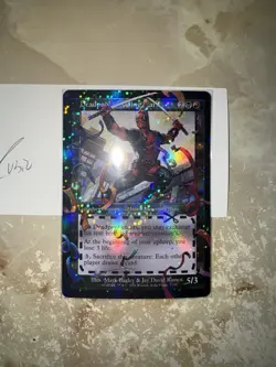 MTG Deadpool, Trading Card Secret Lair Confetti Pool Party Foil Chase Card 7129 - Image 3