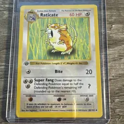 Raticate 40/102 Shadowless 1st Edition Base Set Pokemon Card MP - Image 1