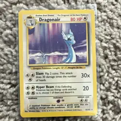 Pokemon Dragonair Base Set Rare NEAR MINT 18/102 1999 80 HP Stage 1 Card - Image 1