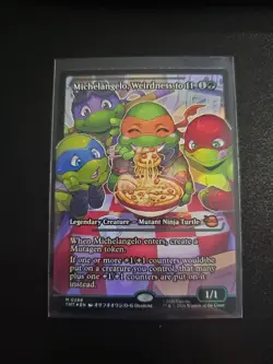 Michelangelo, Weirdness to 11 (Borderless) TMT 0288 Mythic Rare TMNT MTG - Image 1