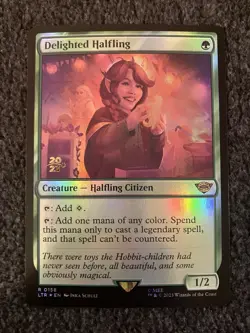 Magic MTG - Delighted Halfling Foil Prerelease Promo - Lord Of The Rings LTR - Image 1