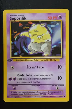 Pokemon TCG DROWZEE 1ST EDITION FRENCH SOPORIFIK Base Set 49/102 NM - Image 1