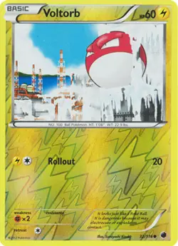 Pokemon - Voltorb - 32/116 - Common - Reverse Holo - Plasma Freeze - NM - Image 1