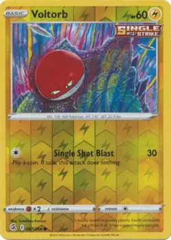 Pokemon - Voltorb - 087/264 - Common - Reverse Holo - Sword & Shield - Fusion St - Image 1