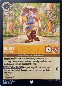 4/204 GOOFY MUSKETEER THE FIRST CHAPTER UNCOMMON DISNEY LORCANA CARD - Image 1