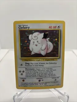 Pokemon TCG Clefairy Doll Base Set Unlimited Rare Card 70/102 Holo - Image 1
