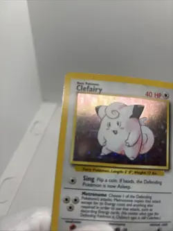 Pokemon TCG Clefairy Doll Base Set Unlimited Rare Card 70/102 Holo - Image 3
