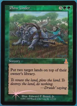 Plow Under FOIL Urza's Destiny HEAVILY PLD Green Rare CARD (421734) ABUGames - Image 1
