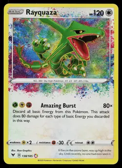 Pokemon Card - Rayquaza Vivid Voltage 138/185 Amazing Rare 2020 - Image 1