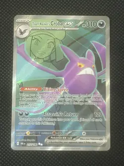 Team Rocket's Crobat ex 217/182 Destined Rivals Ultra Rare Holo Pokemon TCG Card - Image 1