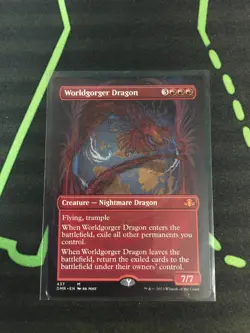 MTG Magic The Gathering Worldgorger Dragon Borderless Commander - Image 1