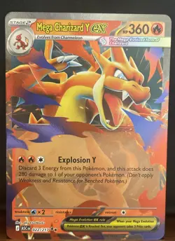 Mega Charizard Y ex 022/217 Ascended Heroes English Pokemon TCG NM - Image 1