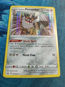 Galarian Perrserker | Holo | MINT | Sword & Shield 128/202 | Holo | Pokemon - Image 1
