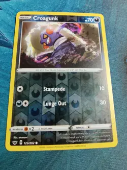 Croagunk | Reverse Holo | NM/M | Sword & Shield 123/202 | Common | Pokemon - Image 1