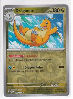 Dragonite Pokemon Scarlet & Violet 151 Rare 149/165 Reverse Holofoil NM - Image 1