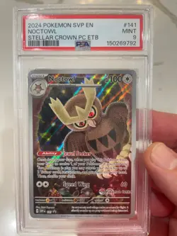 Pokemon Noctowl #141 Pokemon Center Stellar Crown PSA 9 - Image 1