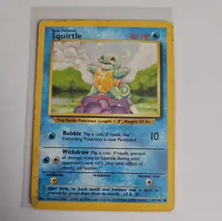 Squirtle 63/102 Base Set Unlimited Common Pokemon MP - Image 1