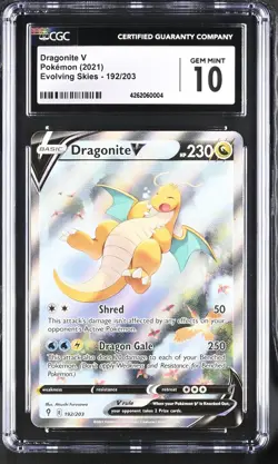 Pokemon TCG Dragonite V CGC 10 Evolving Skies 192/203 Ultra Rare Holo - Image 1