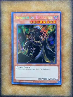 Yugioh Invader of Darkness IOC-EN111 Secret Rare 25th Anniversary NM - Image 1