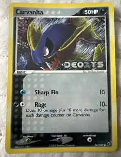 Carvanha 56/107 Deoxys Reverse Holo Pokemon Card - Image 1