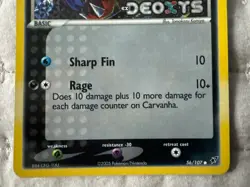 Carvanha 56/107 Deoxys Reverse Holo Pokemon Card - Image 3