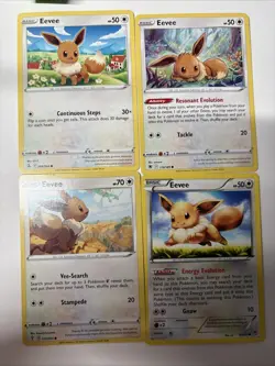 Eevee 4 Pokemon Card Bundle English - Image 1