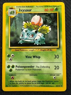 Ivysaur 030/102 WoTC Base Set Uncommon - Pokemon TCG - LP - Image 1