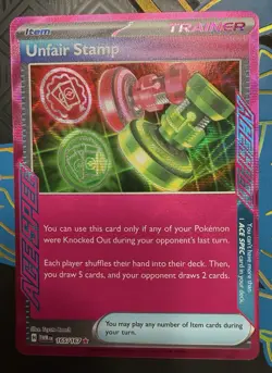 Pokemon Unfair Stamp Sv06 ACE SPEC Rare Holo Trainer 165/167 - Image 1