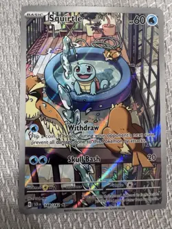 Pokemon Squirtle 148/142 Stellar Crown Illustration Rare NM+ 💎 - Image 1