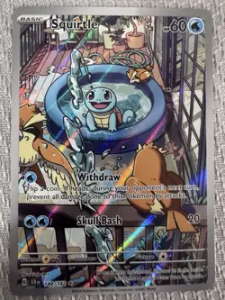 Pokemon Squirtle 148/142 Stellar Crown Illustration Rare NM+ 💎 - Image 3