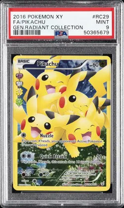 2016 POKEMON XY GENERATIONS RADIANT COLL #RC29 FULL ART/PIKACHU PSA 9 - Image 1