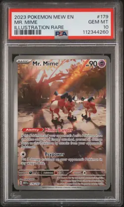 2023 POKEMON MEW EN-151 ILLUSTRATION RARE #179 MR. MIME PSA 10 - Image 1