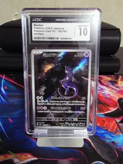 Pokemon TCG Mewtwo Art Rare Holo CGC 10 Gem Mint 183/165 Card 151 Japanese - Image 1