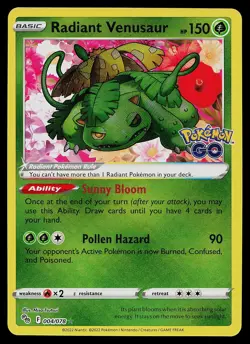 Pokemon Card - Radiant Venusaur Pokemon GO 004/078 Radiant Rare 2022 - Image 1