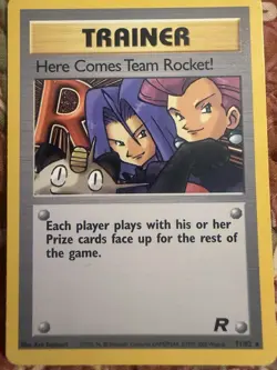 2000 POKEMON TCG TRAINER CARD #71 *HERE COMES TEAM ROCKET* EXCELLENT CONDITION - Image 1