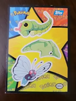 LP! Pokemon Topps Blue Label Movie Sticker Puzzle Caterpie Metapod Butterfree - Image 1