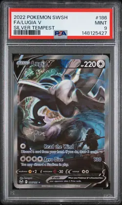 2022 POKEMON SWORD & SHIELD SILVER TEMPEST #186 FULL ART/LUGIA V PSA 9 - Image 1