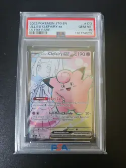 2025 Pokemon Lillie's Clefairy ex #173 Ultra Rare PSA Graded Gem Mt 10 - Image 1